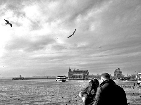 A estaçao Haydarpasa ao longe.